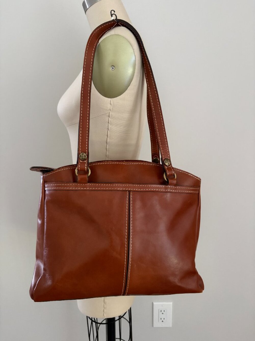 Patricia Nash Heritage Poppy Brown Leather Tote Bag Quiet Luxury Western Chic